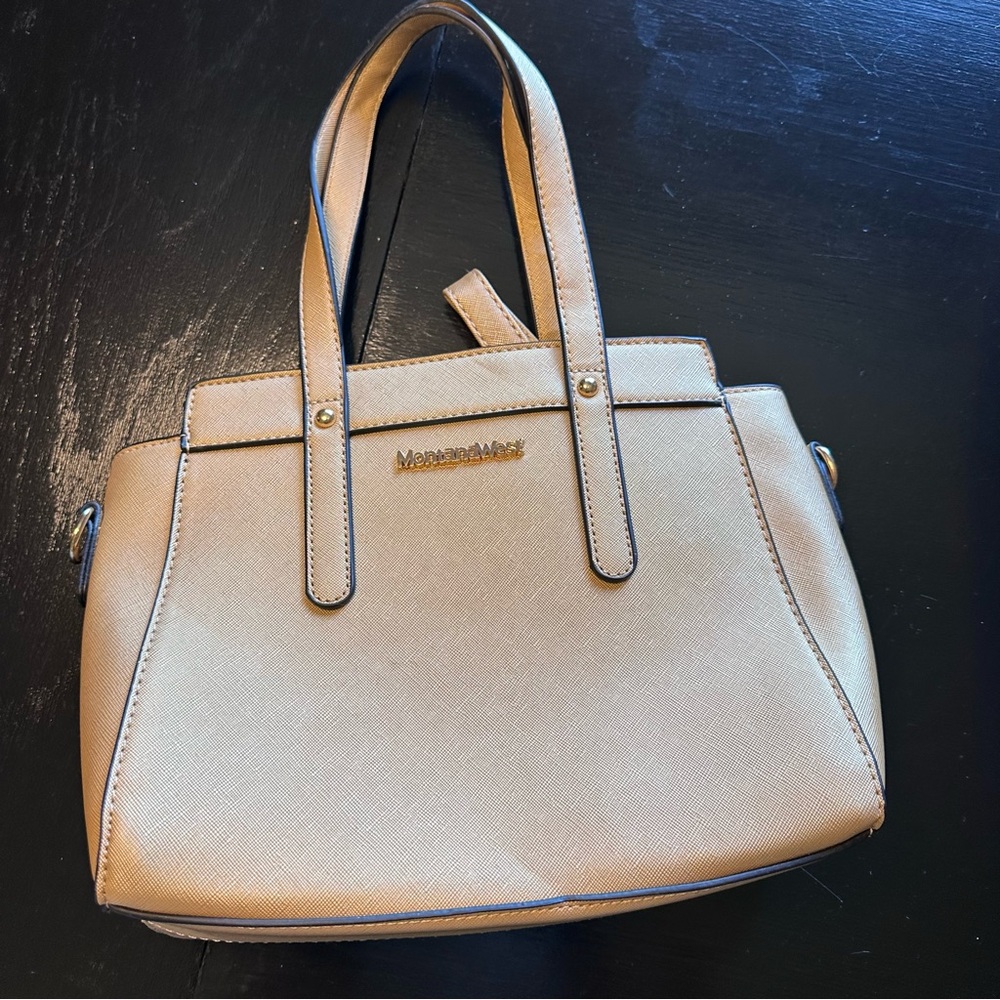 Montana Weat Tan Cream Leather Tote Bag Work Bag Killable
